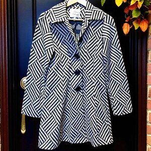 *SALE* URBAN BEHAVIOR Fishbone chevron stripe light long blazer coat jacket Sz L